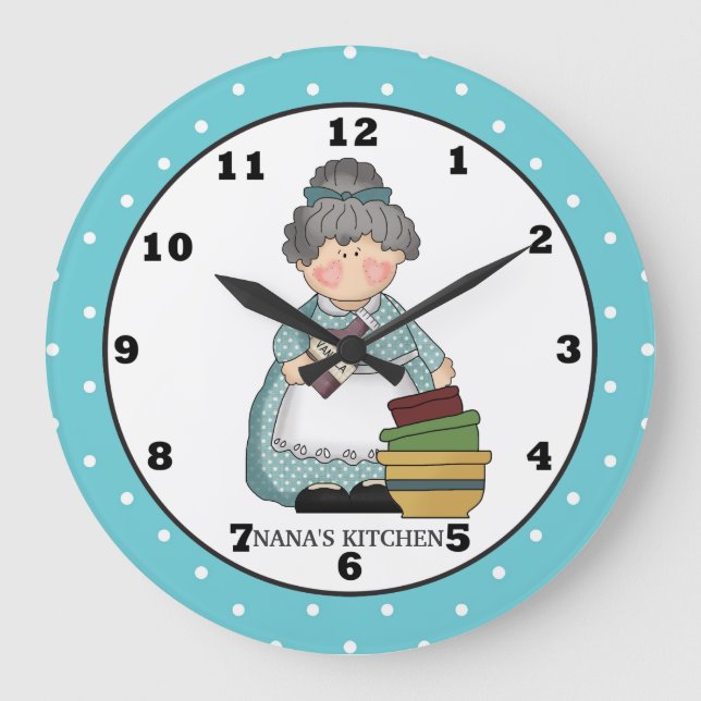 Grande Horloge Ronde Nana's Kitchen fun wall clock (Recto)