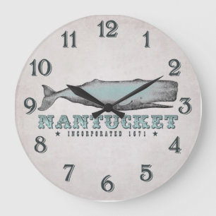 Grande Horloge Ronde Nantucket Baleine vintage Massachusetts Inc 1671