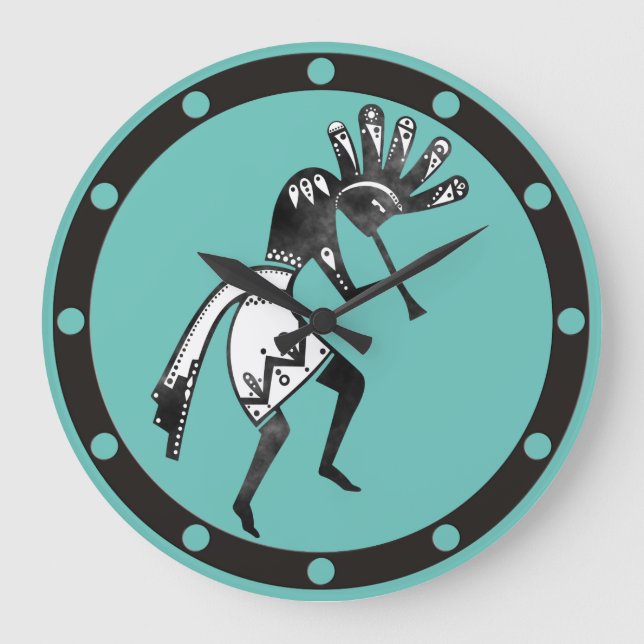Grande Horloge Ronde Native Americans Culture - Dancing Kokopelli 1 (Recto)