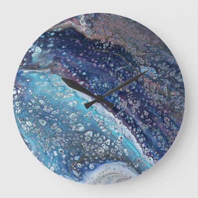 Grande Horloge Ronde Natural Attraction 2 Blue Geode Wall Clock (Recto)