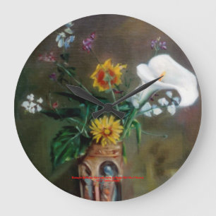 Grande Horloge Ronde Nature morte de fleurs/Still life of flowers