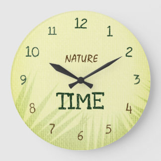 Grande Horloge Ronde Nature Time Botanical Soft Green