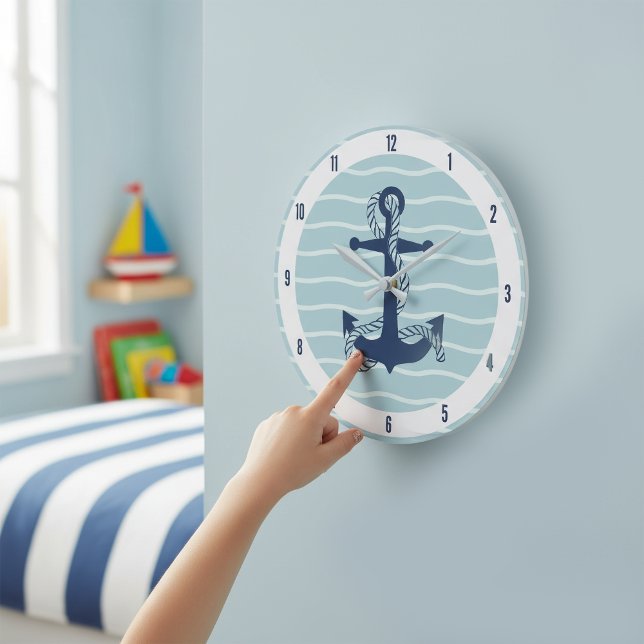 Grande Horloge Ronde Nautical Anchor & Rope ID1250 (Créateur téléchargé)
