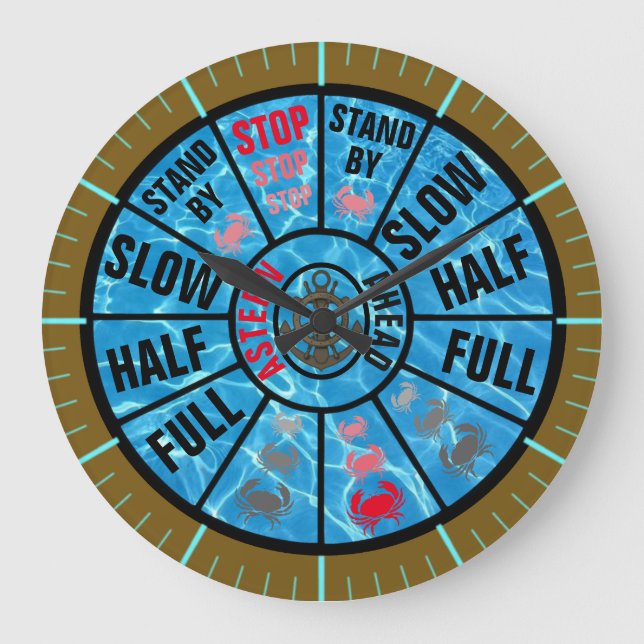 Grande Horloge Ronde Navire nautique Télégraphe classique grande horlog (Recto)