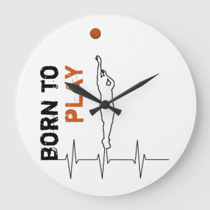Grande Horloge Ronde Né pour jouer au basket