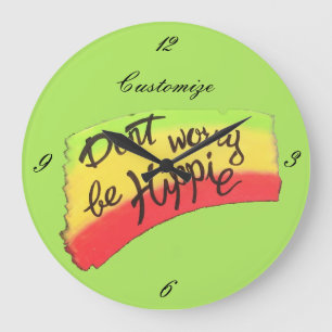 Grande Horloge Ronde Ne vous inquiétez pas d'être Hippie Thunder_Cove