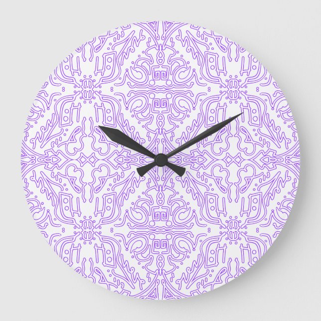 Grande Horloge Ronde Nébuleuse Mystique Lilas (Recto)