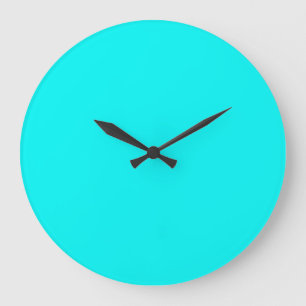 Grande Horloge Ronde Néon Aqua