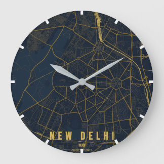 Grande Horloge Ronde New Delhi India City Map Minimal