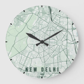 Grande Horloge Ronde New Delhi India City Map Minimal