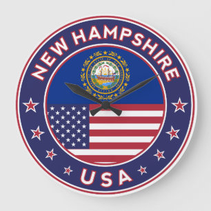 Grande Horloge Ronde New Hampshire, New Hampshire autocollant,