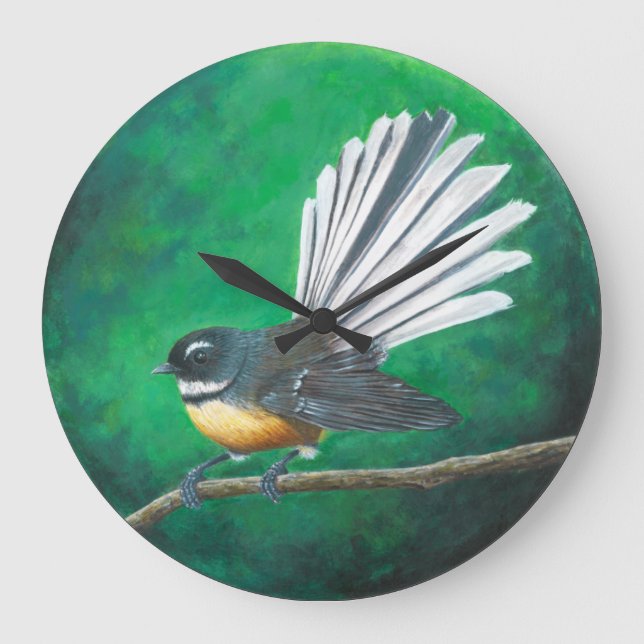Grande Horloge Ronde New Zealand fantail bird (Recto)