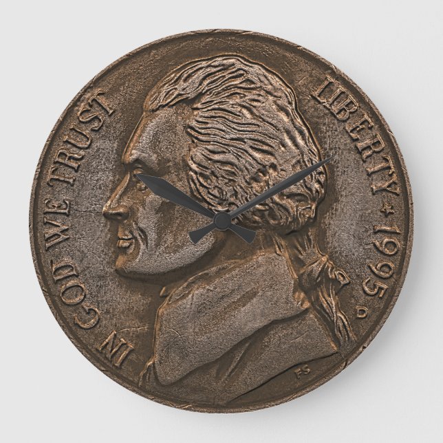 Grande Horloge Ronde Nickel vieilli USA Devise (Recto)