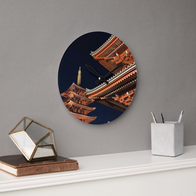 Grande Horloge Ronde Night of Kaminarimon in Tokyo Japan (Bureau)