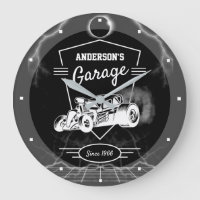 N'importe quel nom Garage Crest Vintage Hotrod Noi