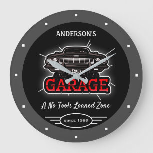 Grande Horloge Ronde N'Importe Quel Nom Garage Retro Car Depuis Date Gr