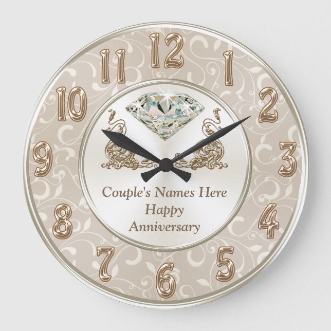 Grande Horloge Ronde N'IMPORTE QUELLE ANNÉE Cadeaux d'anniversaire pers (Recto)
