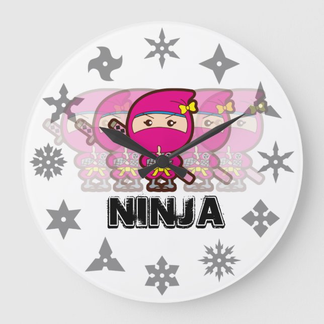 Grande Horloge Ronde Ninja Girl (Recto)
