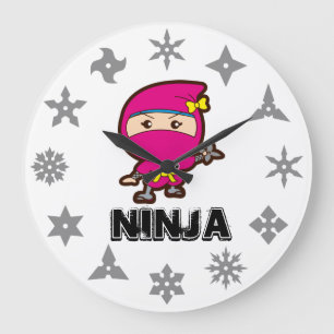 Grande Horloge Ronde Ninja Girl