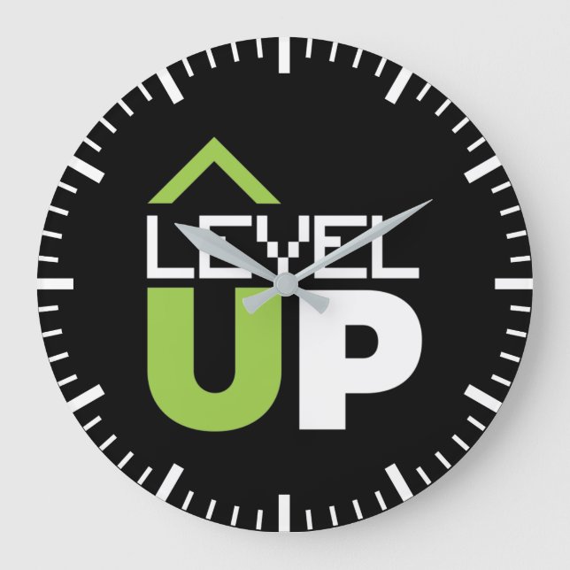 Grande Horloge Ronde Niveau supérieur, Motivation jeu vidéo, Gamer, Jeu (Recto)