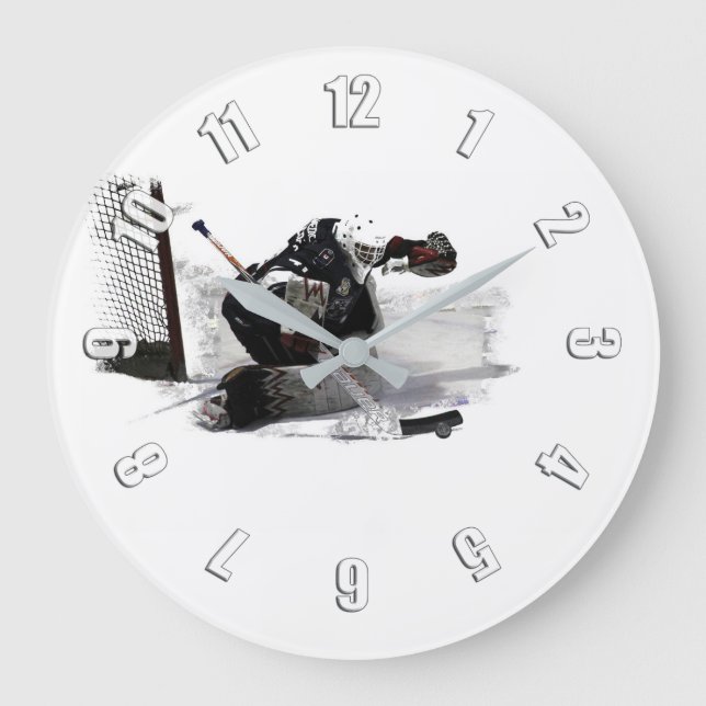 Grande Horloge Ronde No Goal Here ! - Hockey Large Clock (Recto)