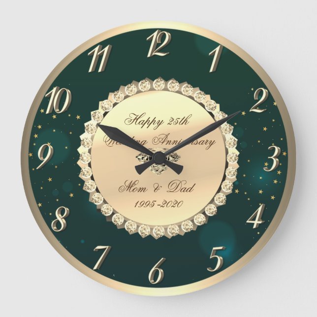 Grande Horloge Ronde Noces de diamant - 25e anniversaire de mariage