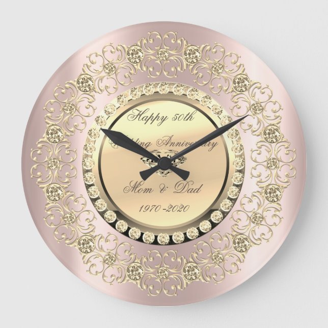 Grande Horloge Ronde Noces de diamant or rose 25e anniversaire de maria (Recto)