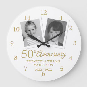 Grande Horloge Ronde Noces d'or Vos Photos d'Enfance