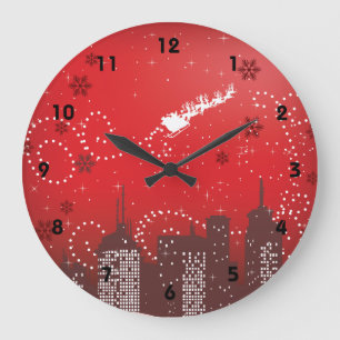Grande Horloge Ronde Noël à urbain personnalisable de ville