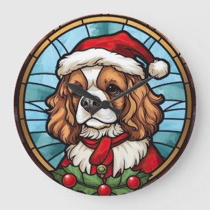 Grande Horloge Ronde Noël Cavalier King Charles Spaniel