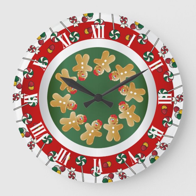 Grande Horloge Ronde Noël de pain d'épices sucré (Recto)