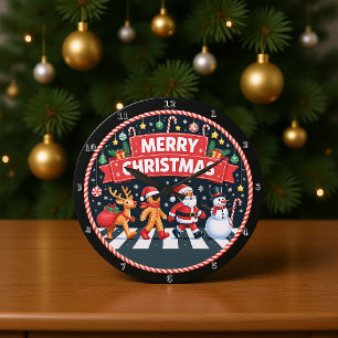 Grande Horloge Ronde Noël du trottoir