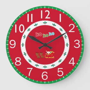 Grande Horloge Ronde Noël festif