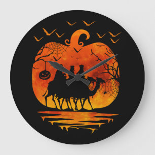GRANDE HORLOGE RONDE NOËL HALLOWEWEEN COSTUME CITROUILLE NOËL CADEAU
