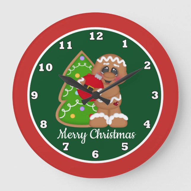 Grande Horloge Ronde Noël Pain d'épices de Noël (Recto)