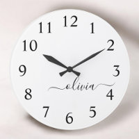 Noir Blanc moderne Script Girl Monogramme Nom