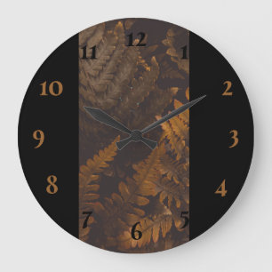 Grande Horloge Ronde Noir et marron classique