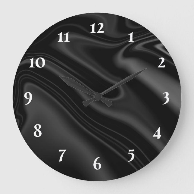Grande Horloge Ronde Noir moderne (Recto)