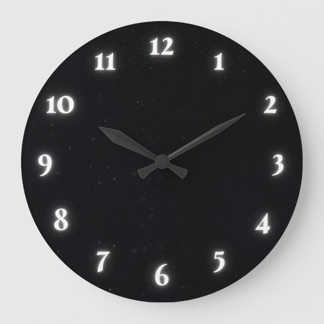 Grande Horloge Ronde Noir moderne (Recto)