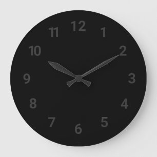 Grande Horloge Ronde Noir pur