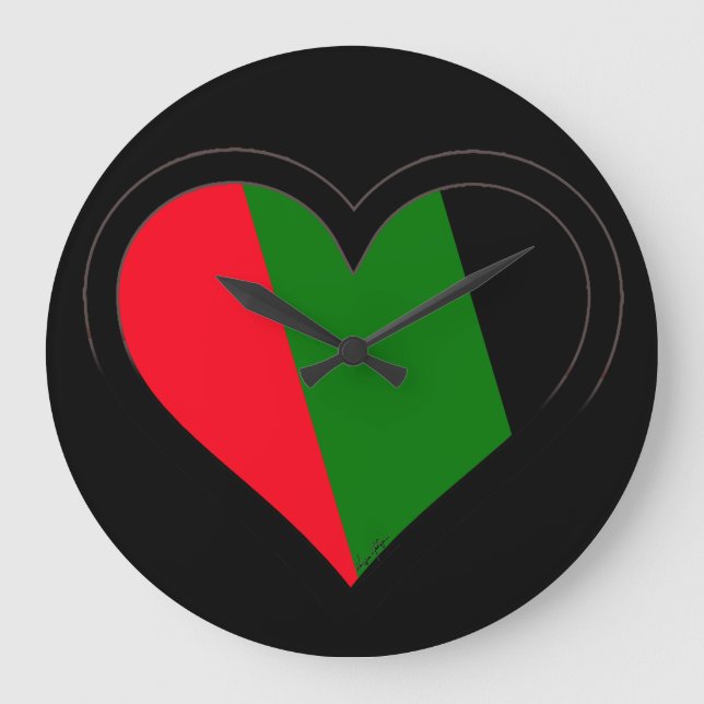 GRANDE HORLOGE RONDE NOIR SUR L'HORLOGE D'AMOUR NOIR (Recto)