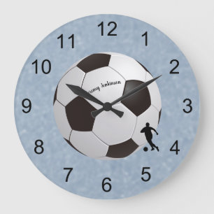 Grande Horloge Ronde Nom de ballon de football et de joueur d'accent de