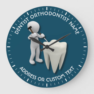 Grande Horloge Ronde Nom de chirurgien-dentiste d'orthodontiste de