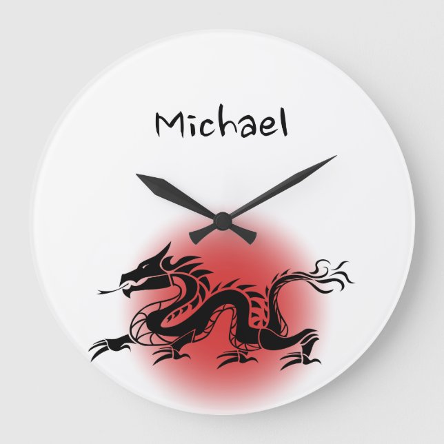 Grande Horloge Ronde Nom de dragon traditionnel chinois (Recto)