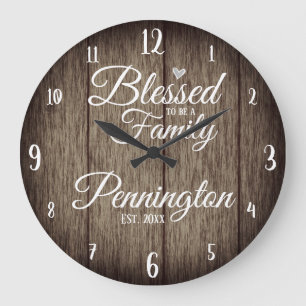Grande Horloge Ronde Nom de famille personnalisé qui a la chance d'êt