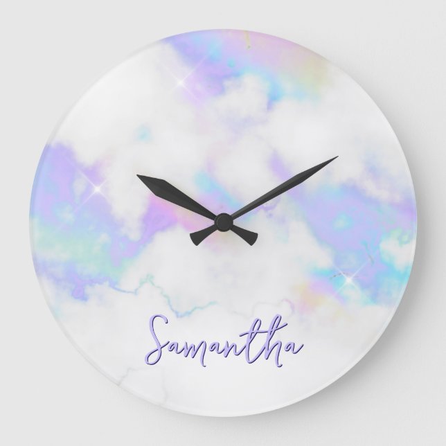 Grande Horloge Ronde Nom de la marbre Holo Glam (Recto)