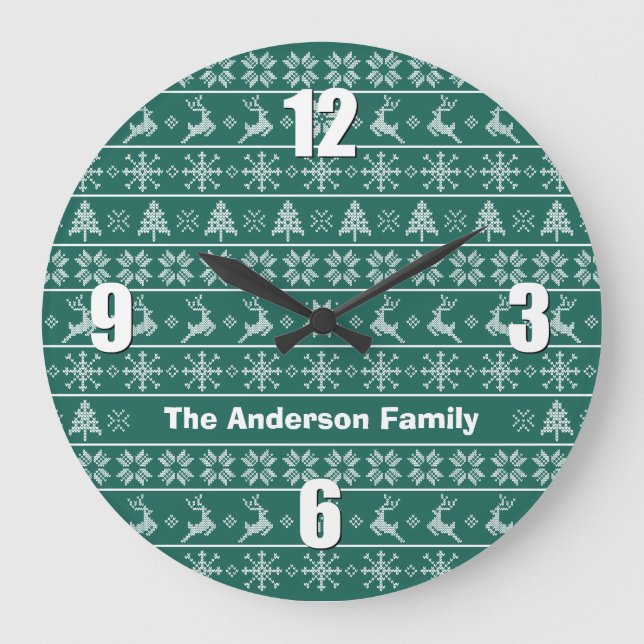 Grande Horloge Ronde Nom de l'Ugly Sweater (Recto)