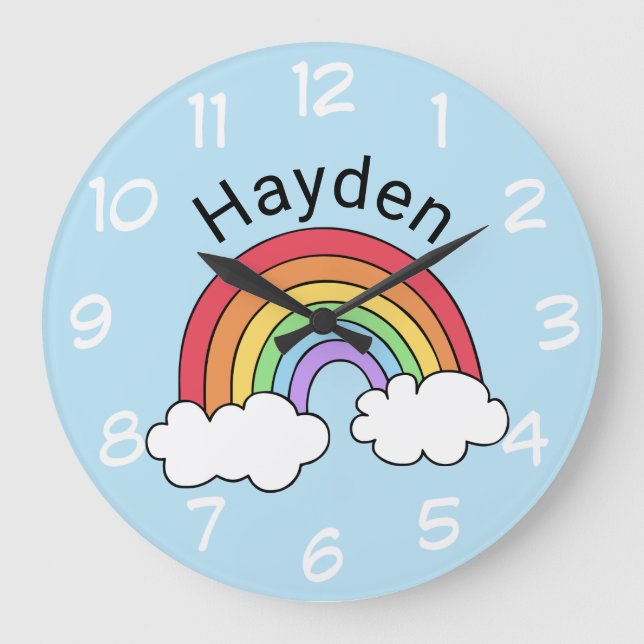 Grande Horloge Ronde Nom sur l'arc-en-ciel (Recto)