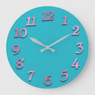 Grande Horloge Ronde Nombre minimal Cobalt Indigo bleu océan violet