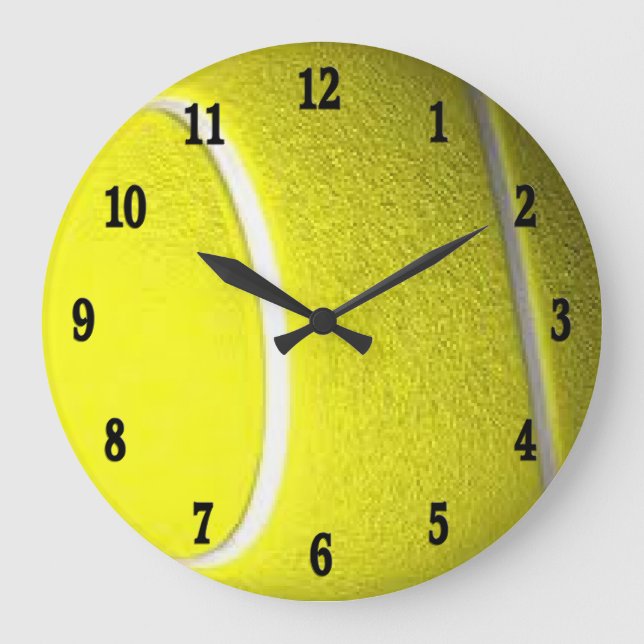 Grande Horloge Ronde Nombre noir de balle de tennis (Recto)